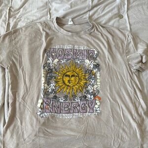 Urban Planet Beige Cosmic Energy Graphic Tee